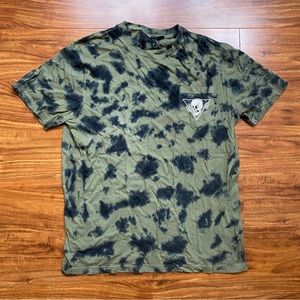 3/$25 Westy Green Black Tie Dye Scull Crew Cotton T-Shirt Size Small Streetwear